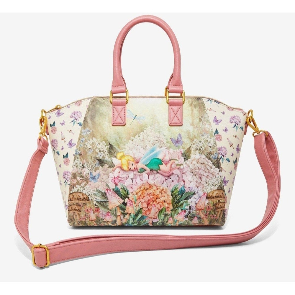 NEW EXCLUSIVE! Loungefly Disney Tinker Bell Floral Pastel‎ Satchel Crossbody Bag